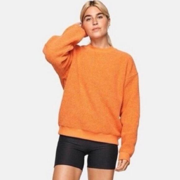 Women’s Outdoor Voices MegaFleece Crewneck Papaya Wool Sweatshirt Size Small - Picture 3 of 7
